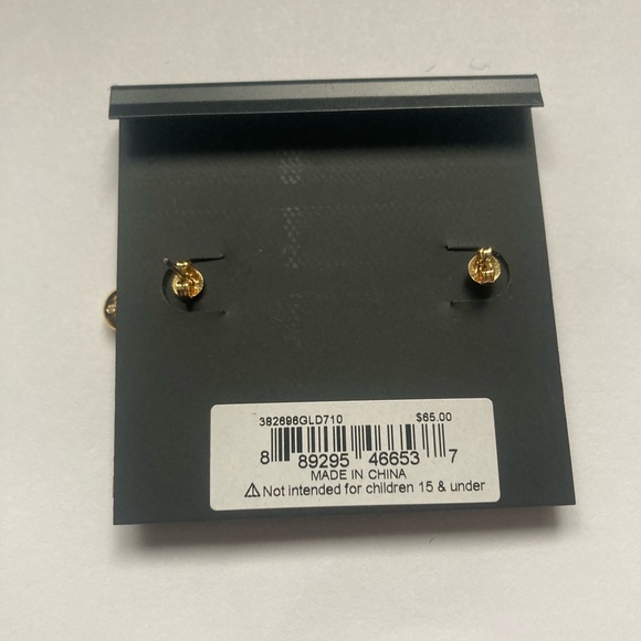 Coach Signature Huggie Earrings Red Gold NWT - Picture 4 of 4